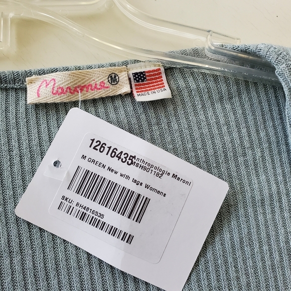 Anthropologie Maronie Womens Cardigan M Green Long Open Front Lightweight - Picture 7 of 7